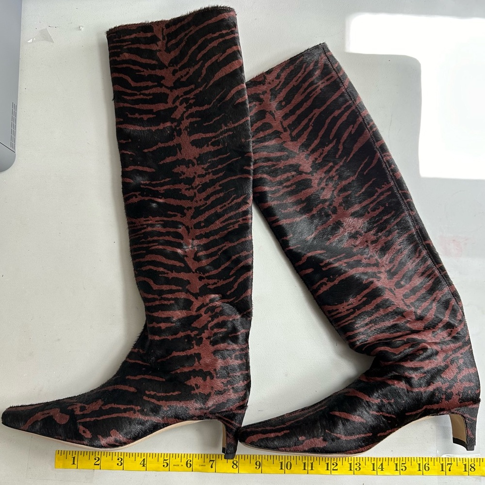 Staud red and black zebra boots size 35